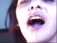 Man cums in babe's mouth